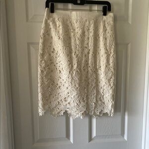 Loft Elegant Cream Lace Skirt